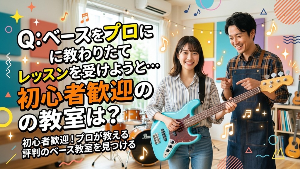 Q6:ベースをプロに教わりたくてレッスンを受けようと…初心者歓迎の教室は？