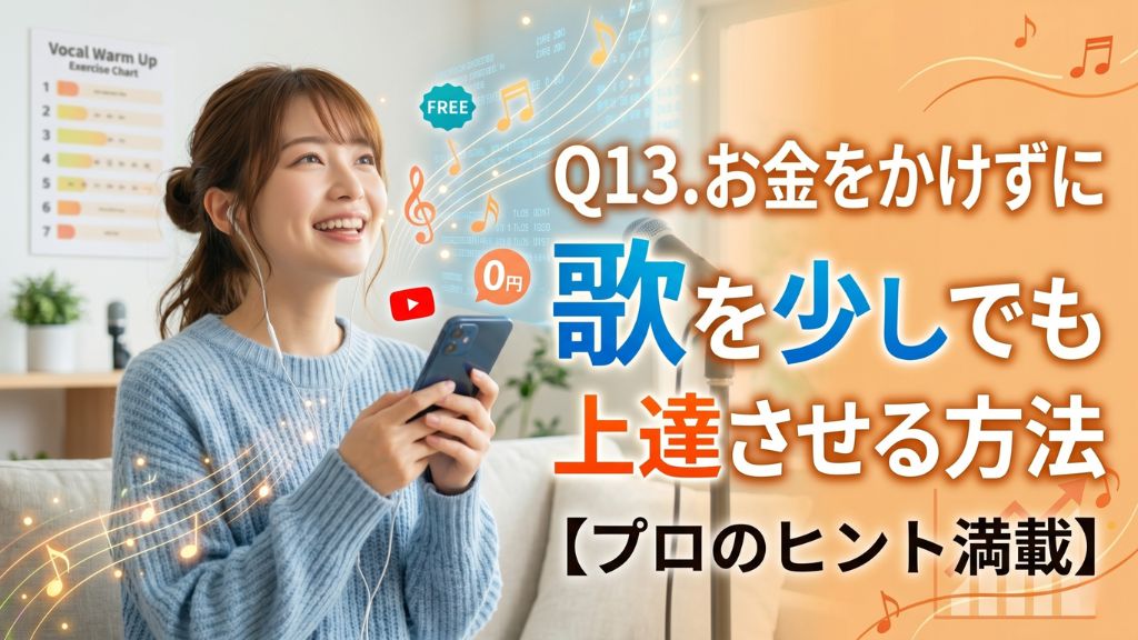 Q13. お金をかけずに歌を少しでも上達させる方法を教えて！