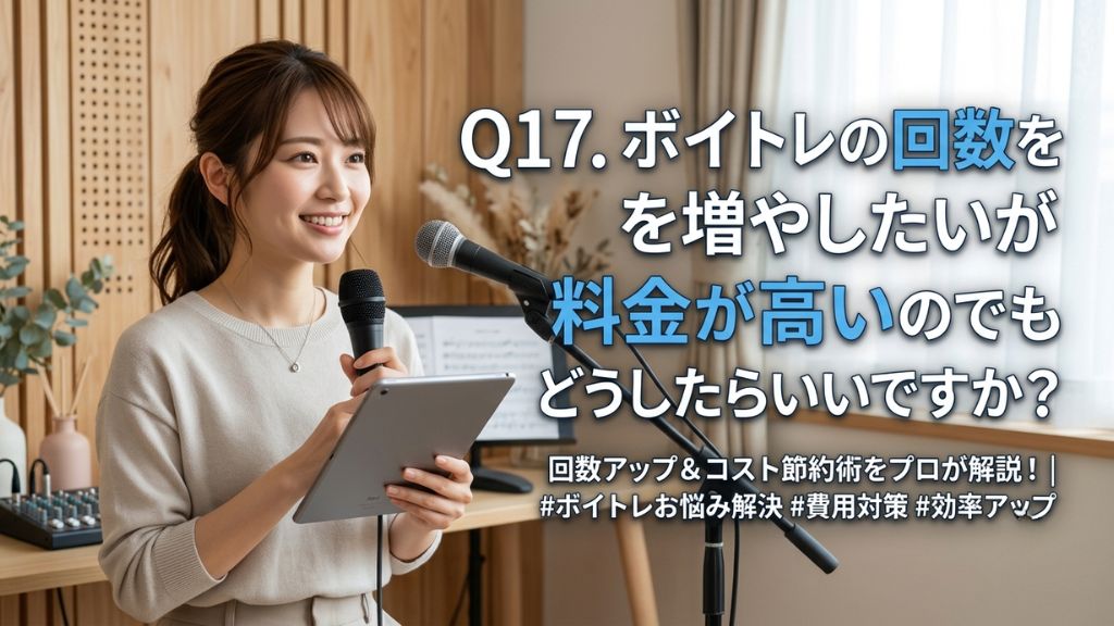 Q17. ボイトレの回数を増やしたいが料金が高いのでどうしたらいいですか？